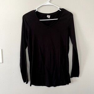 Clothing&Co black v-neck long sleeved shirt casual women size small
